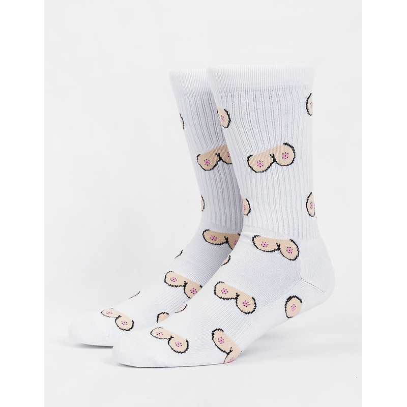 Route One The Twins Crew Socks – White