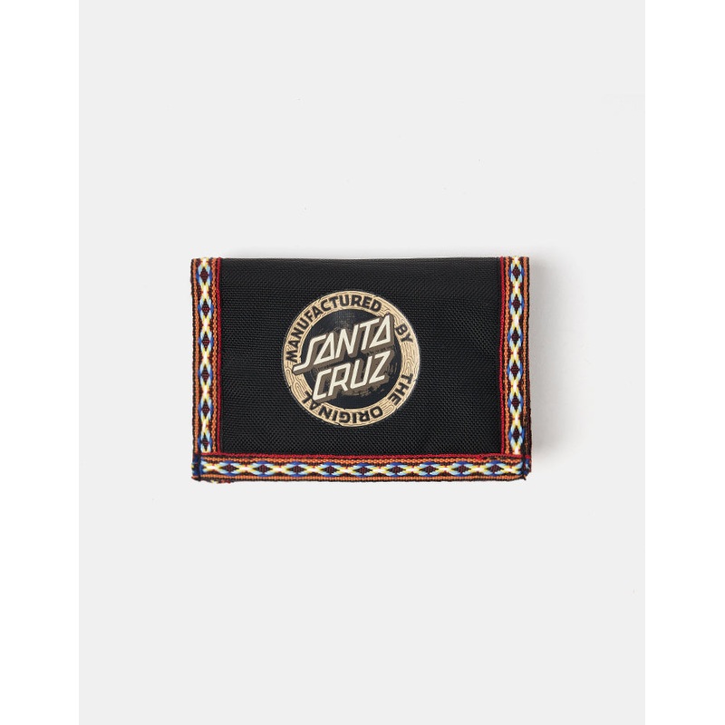Santa Cruz Carved MFG Tri-Fold Velcro Wallet – Black