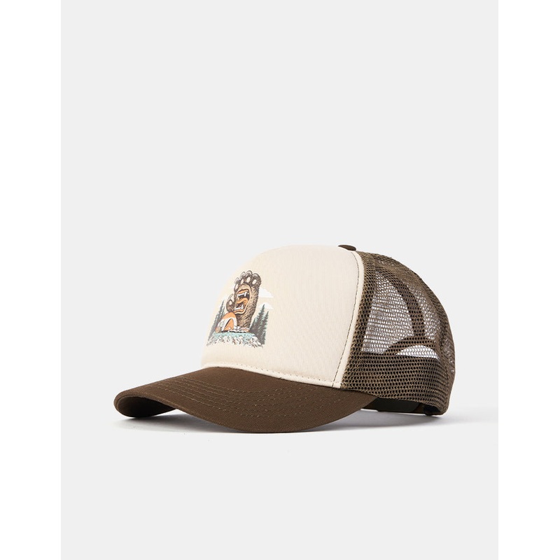 Santa Cruz Screaming Grizzly Mesh Snapback Cap – Brown/Tan