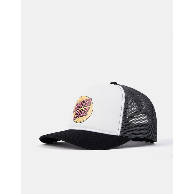 Santa Cruz Wagon Dot Mesh Snapback Cap – White/Grey