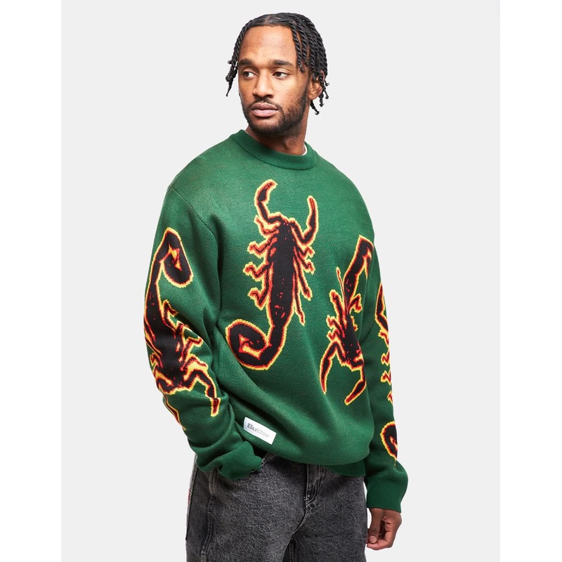 Butter Goods Scorpion Knitted Sweater – Forest Green