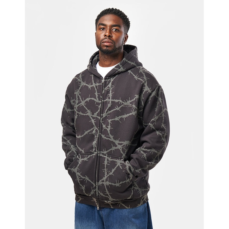 Butter Goods Wired Zip-Thru Hoodie – Charcoal