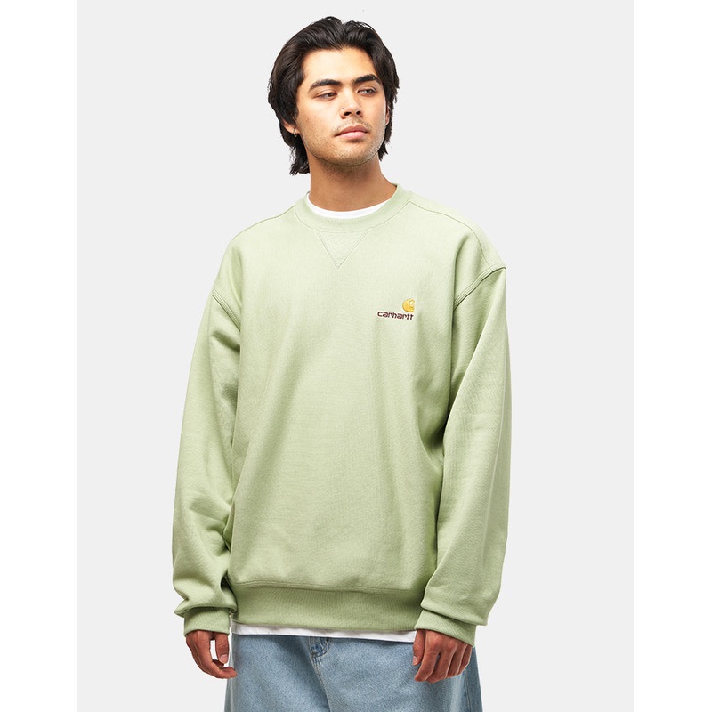 Carhartt WIP American Script Sweatshirt – Pale Olive
