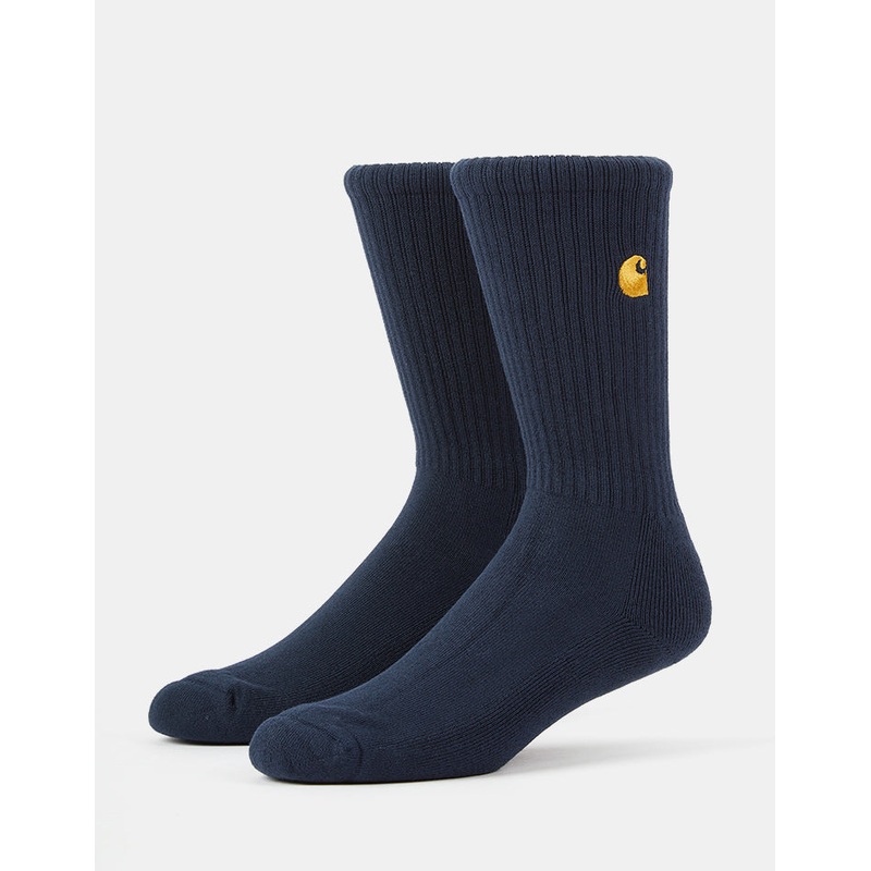 Carhartt WIP Chase Crew Socks – Air Force Blue/Gold