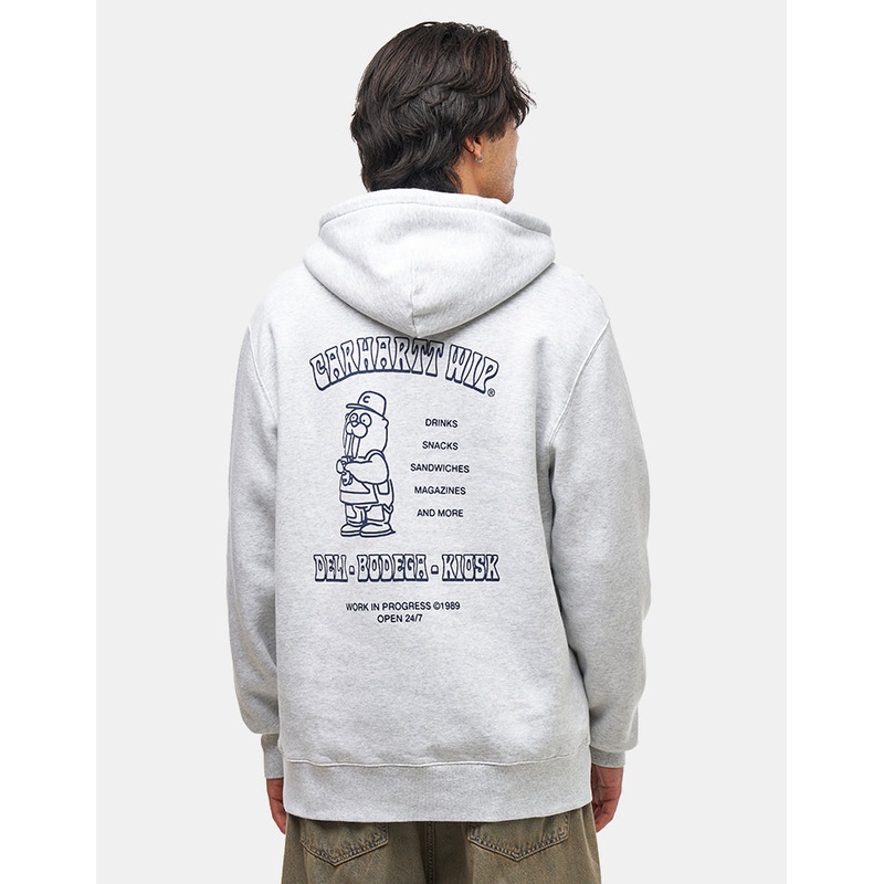 Carhartt WIP Hooded Sandwich Sweatshirt – Ash Heather/Blue