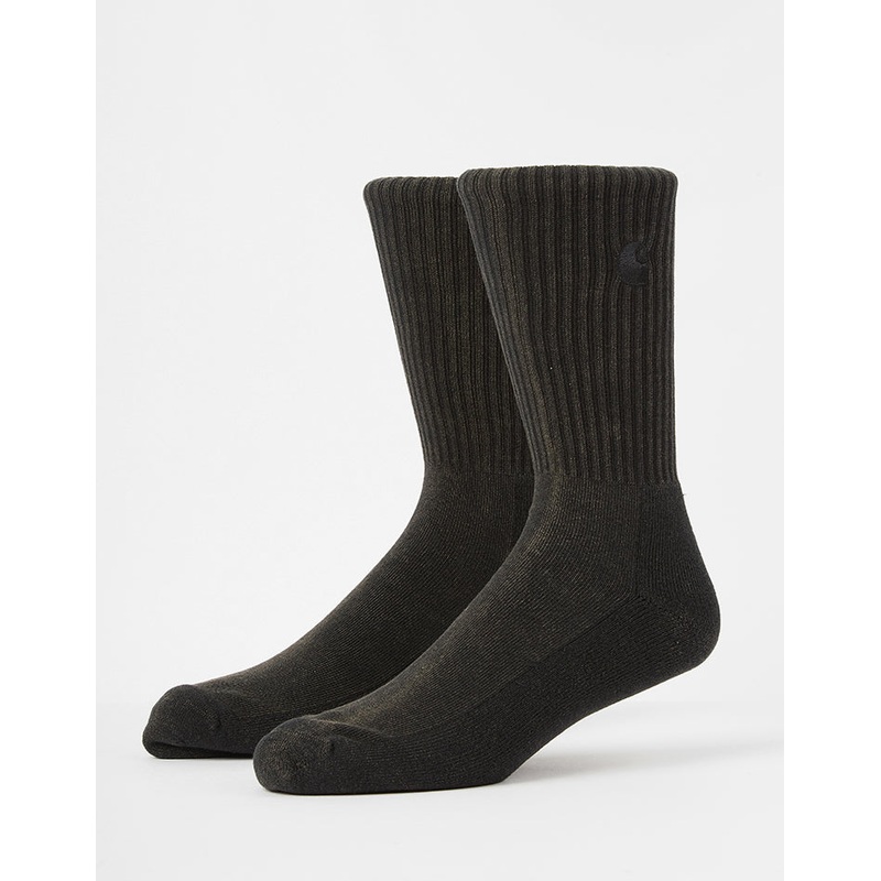Carhartt WIP Hudson Crew Socks – Black/Chalk Wash