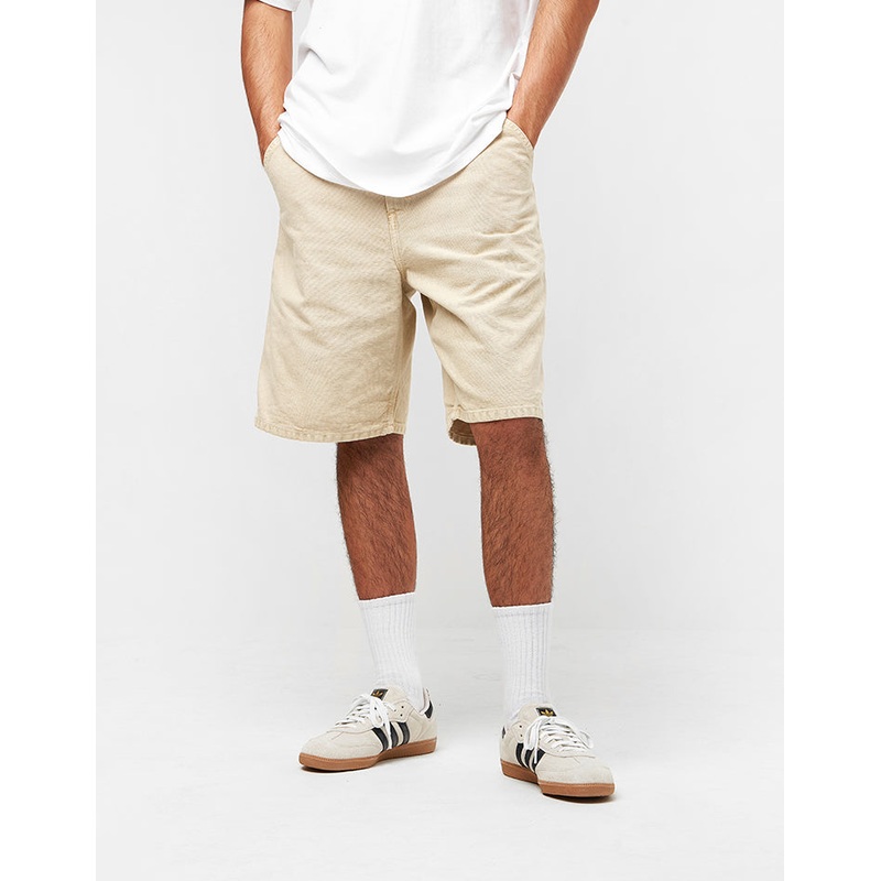 Carhartt WIP Single Knee Canvas Shorts – Dusty Hamilton Brown (Chalk Wash)