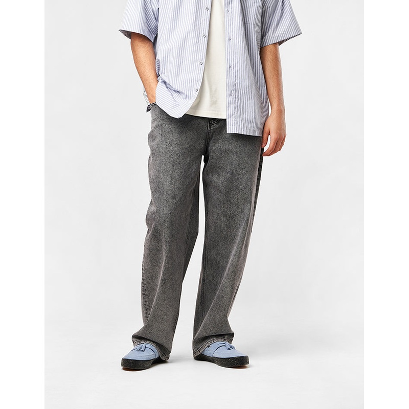 Route One Baggy Denim Jeans – Slate Grey
