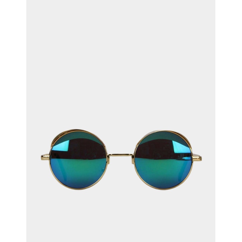 Route One Eyelid Sunglasses – Gold (Blue Lens)