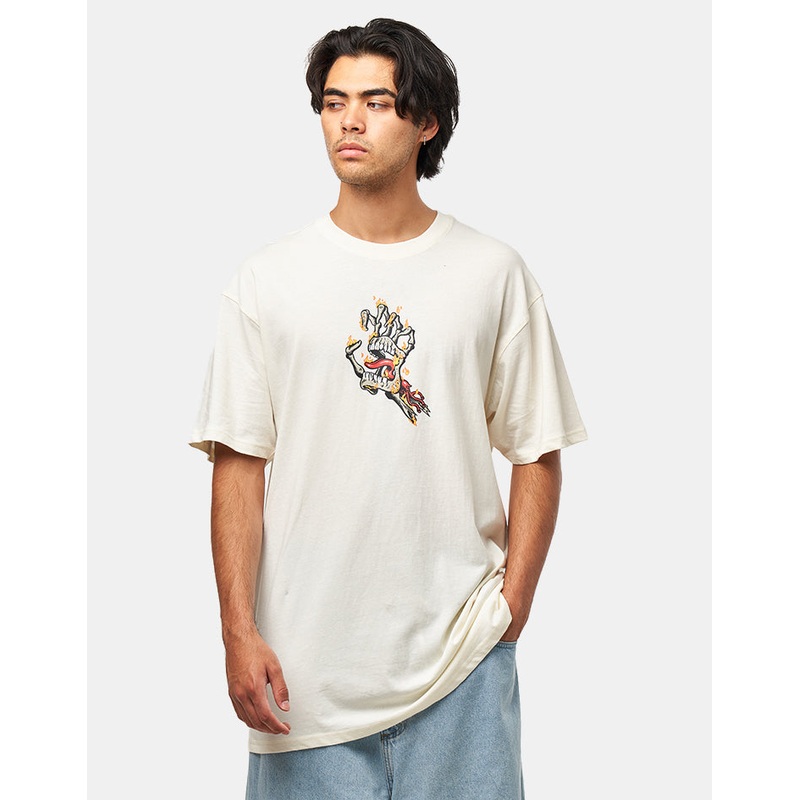 Santa Cruz Burnt Bone Hand T-Shirt – Unbleached Cotton