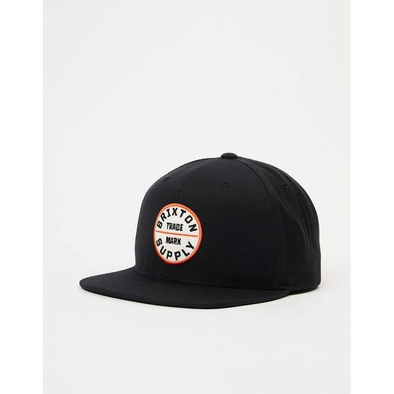 Brixton Oath III Snapback Cap – Washed Black/Orange