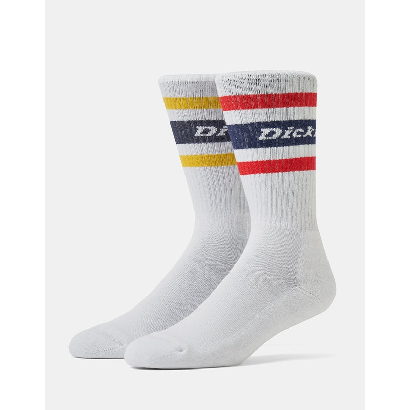 Dickies Genola 2 Pack Crew Socks – White