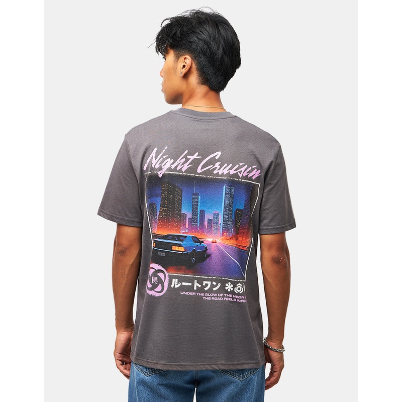 Route One Night Cruisin’ Organic T-Shirt – Anthracite