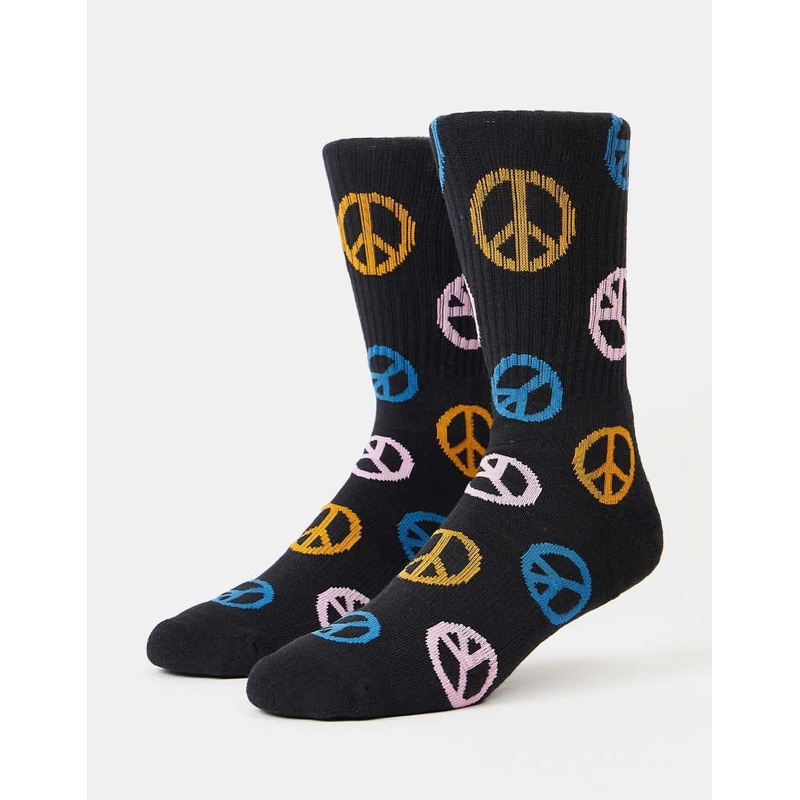 Route One Peace Crew Socks – Black