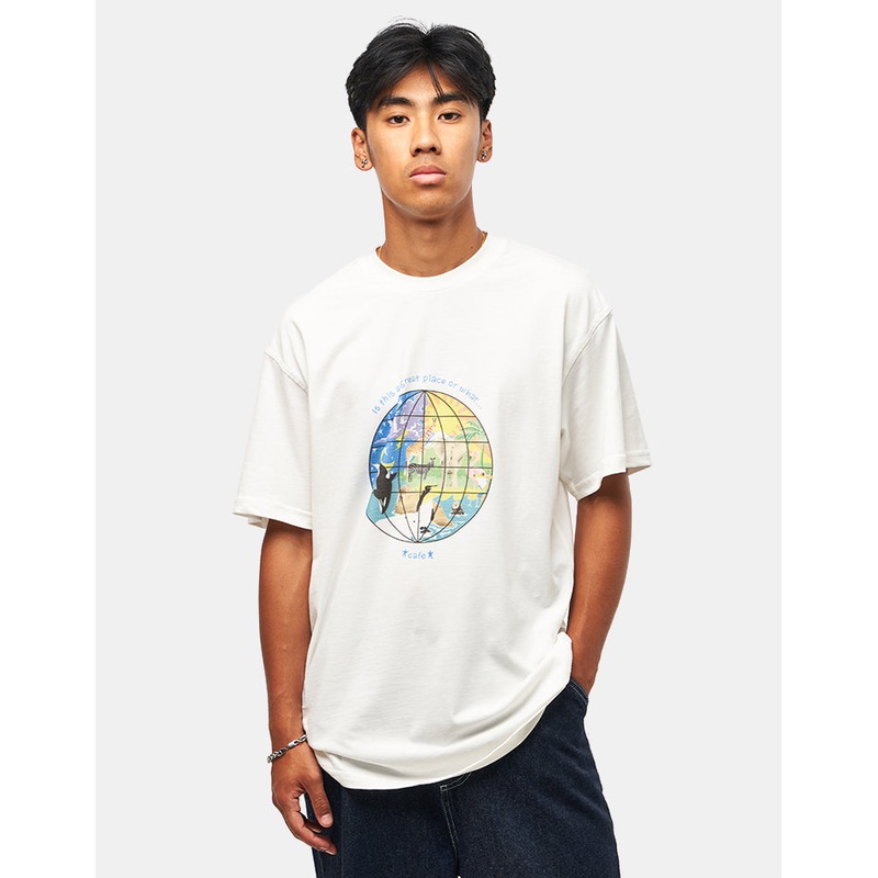 Skateboard Cafe Great Place T-Shirt – White