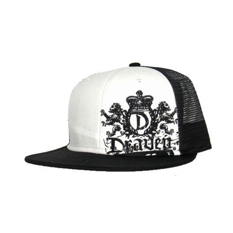 Draven Lion Crest Trucker Hat – Black/White