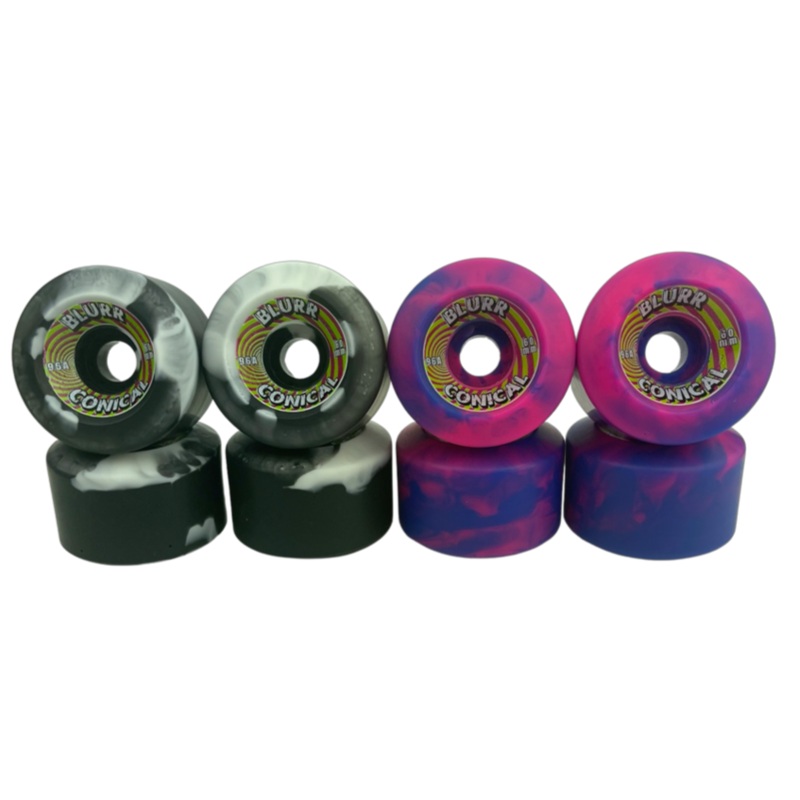 Blurr Re-issue wheels- 60mm 96a  Swirls Conicals
