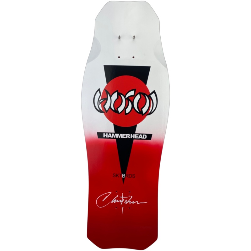 Hosoi OG Hammerhead “Double Take” Signed Red/White Fade Deck 10.5″x31″