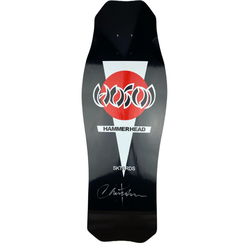Hosoi Skateboards O.G. Hammerhead Black Deck Signed  10.5″x31″