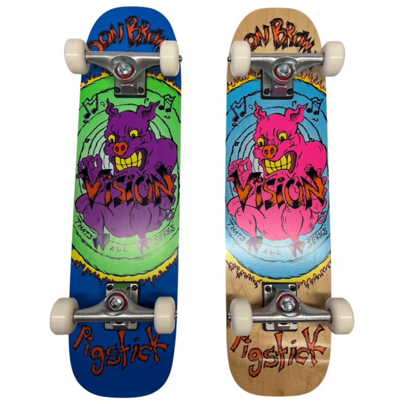 Vision Don Brown Pig Stick OG Reissue Complete Skateboard – 7.25″x27.5″