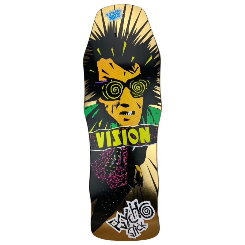 Vision Original Psycho Stick Deck Limited Colorway – Gold Foil 10″x30″
