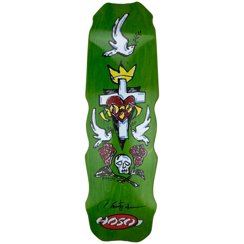 Hosoi Hammerhead Hybrid Deck Lime Stain Signed 9.5″ x 32.25″