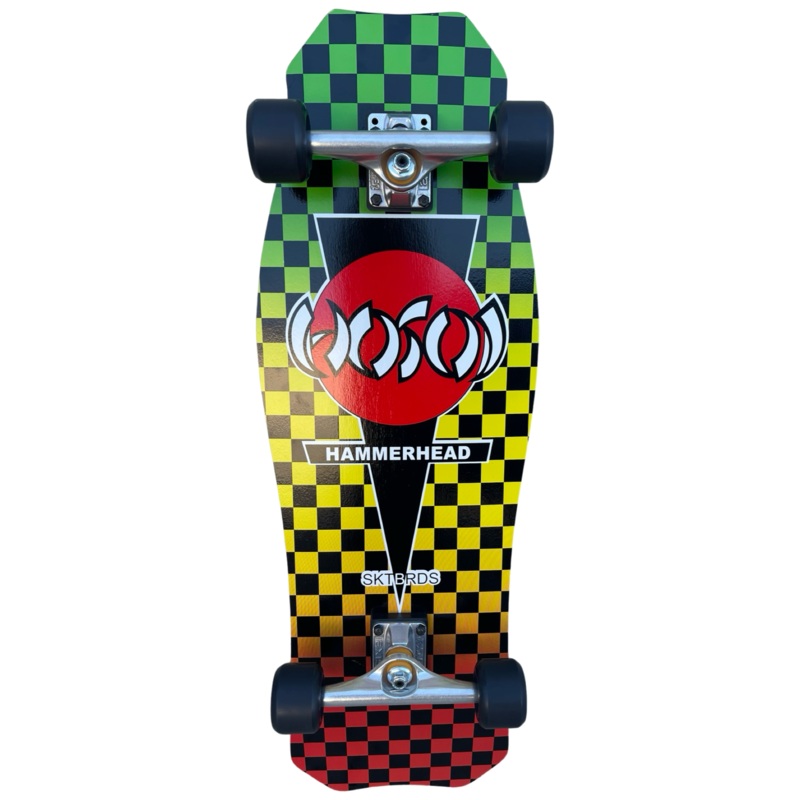 Hosoi O.G. Hammerhead RASTA Checkerboard Complete Skateboard- 10.5″x31″