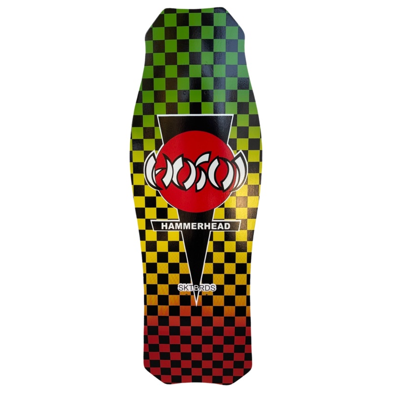 Hosoi Skateboards O.G. Hammerhead RASTA Checkerboard Deck 10.5″X31″