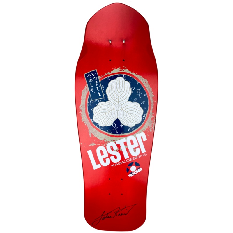 Tracker SIGNED Lester Kasai Oak Leaf Red Deck- 10 3/8″ x 30.5″