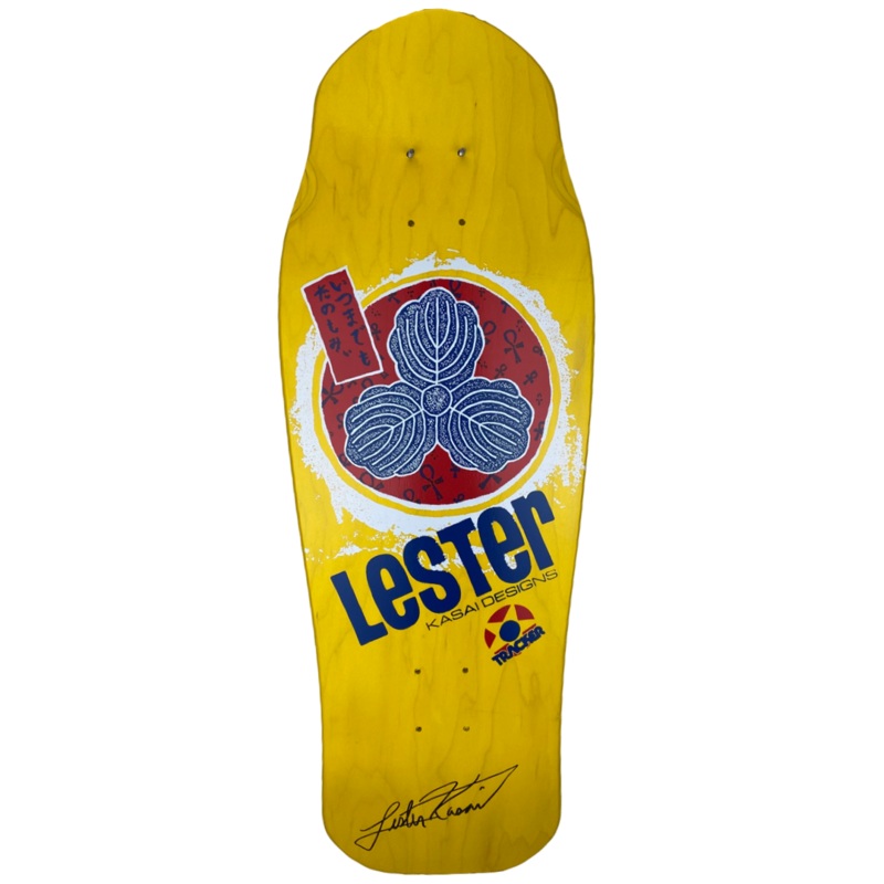 Tracker SIGNED Lester Kasai Oak Leaf- Yellow Stain Deck 10 3/8″ x 30.5″